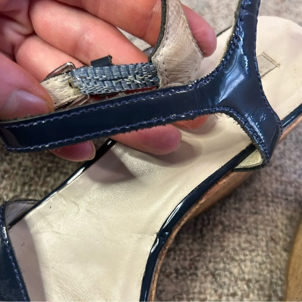 Boden Navy Wedge Sandal
